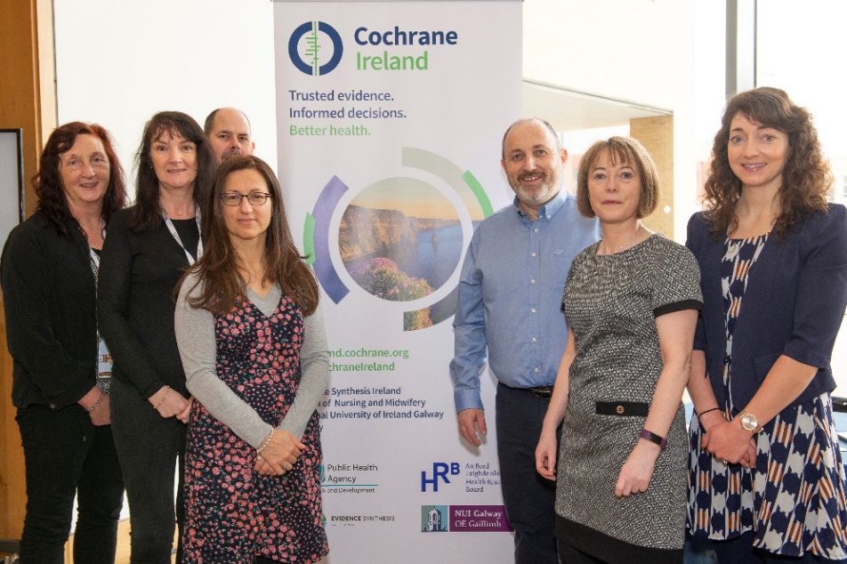 Members of Cochrane Ireland present at the symposium (from L-R: Dr Pauline Meskell, Ms Elaine Finucane, Mr Bernard McCarthy, Dr Linda Biesty, Prof Declan Devane, Dr Patricia Healy, Dr Elaine Toomey)