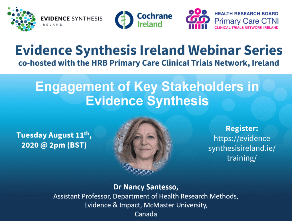 Engagement Of Key Stakeholders In Evidence Synthesis • Evidence Synthesis Ireland 7234