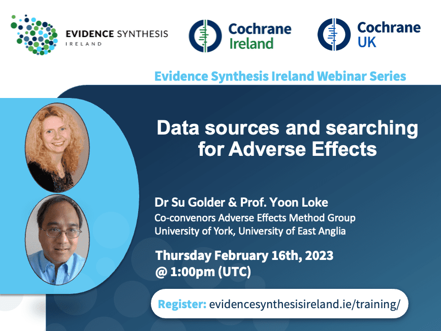 Data Sources And Searching For Adverse Effects • Evidence Synthesis Ireland 7850