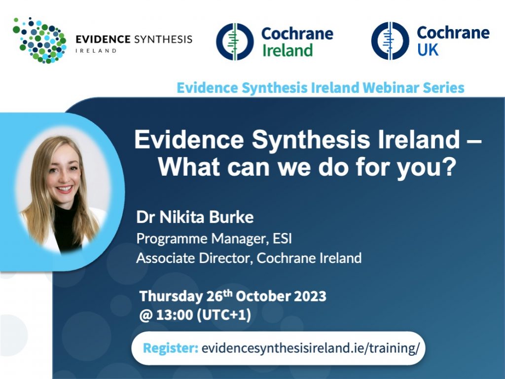 Training And Webinars Evidence Synthesis Ireland